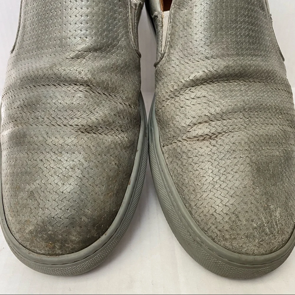 Aquatalia Italian Woven Leather Slip On Shoes